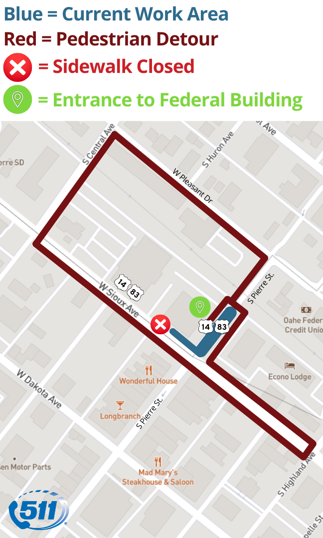 Pedestrian/Traffic Control 6/5/2025 to 7/03/2025 - use north entrance to federal building