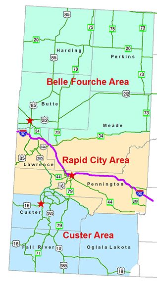 Rapid City Region Map