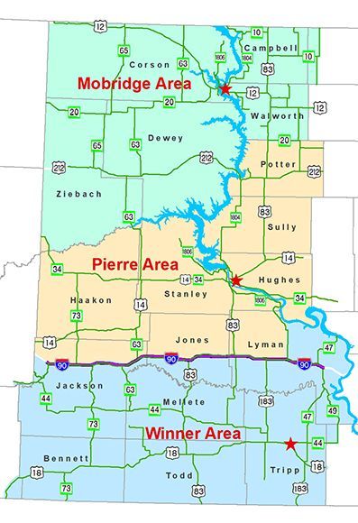 Pierre Region Map